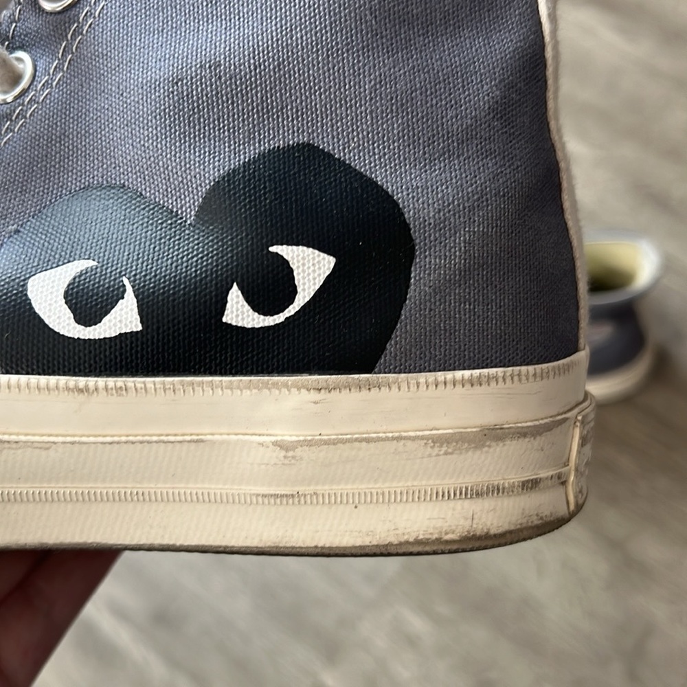 Comme de garçon Gray and White converse M8/W10 - Picture 3 of 11